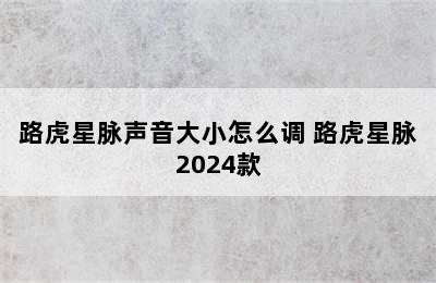 路虎星脉声音大小怎么调 路虎星脉2024款